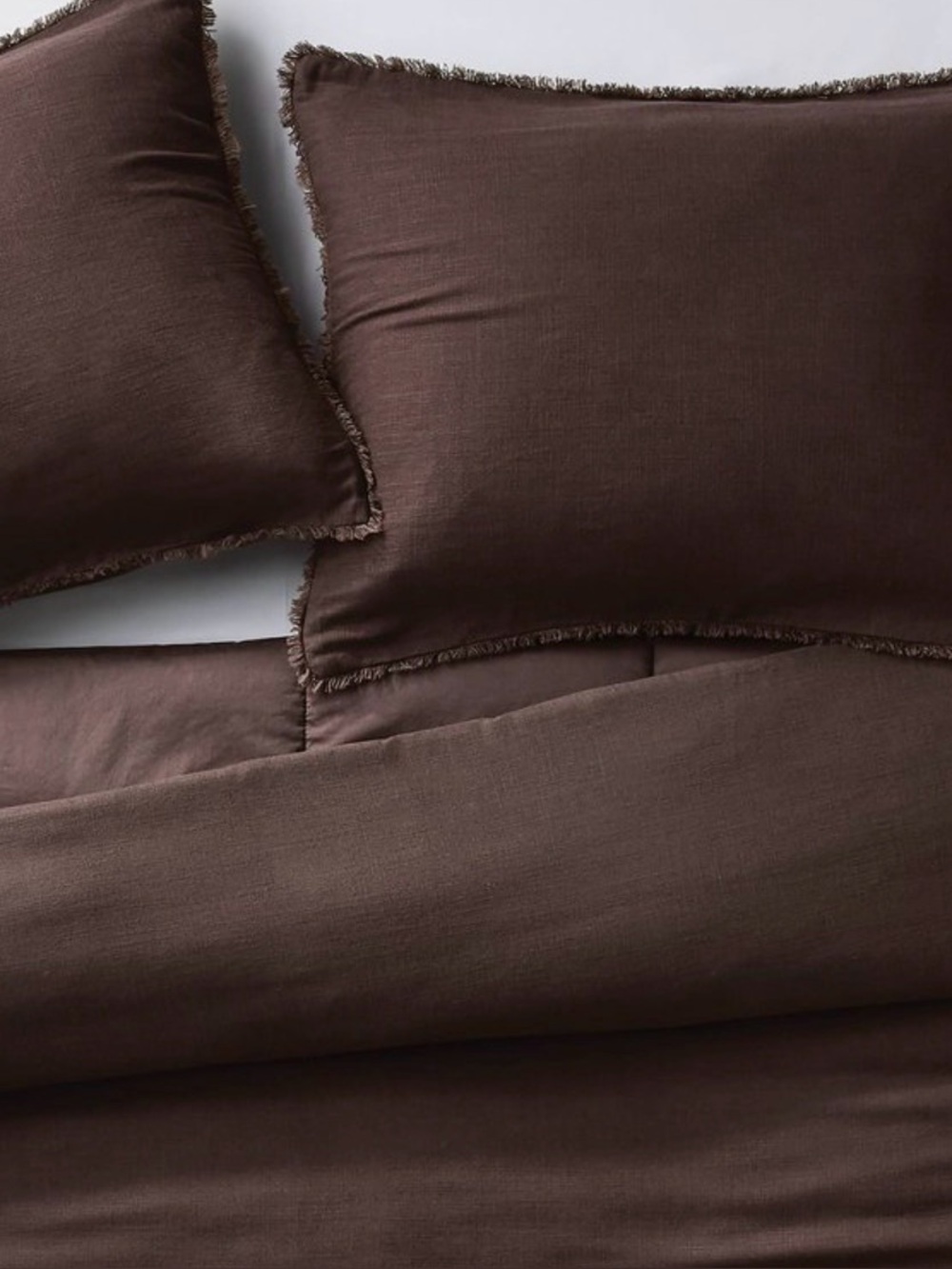 Casaluna King heavyweight linen blend  comforter and Sham set in Brown